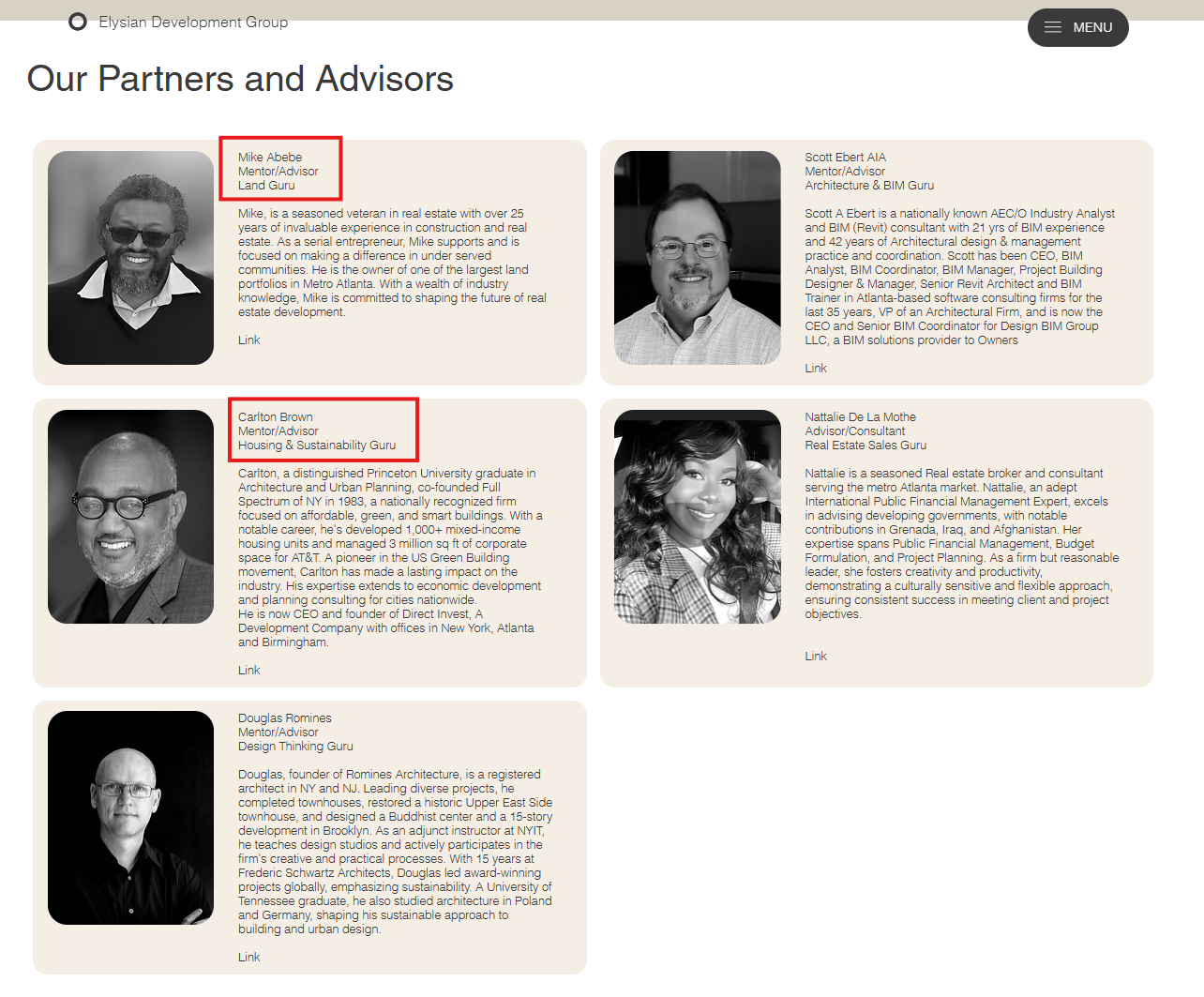 Elysian Development Advisors Page