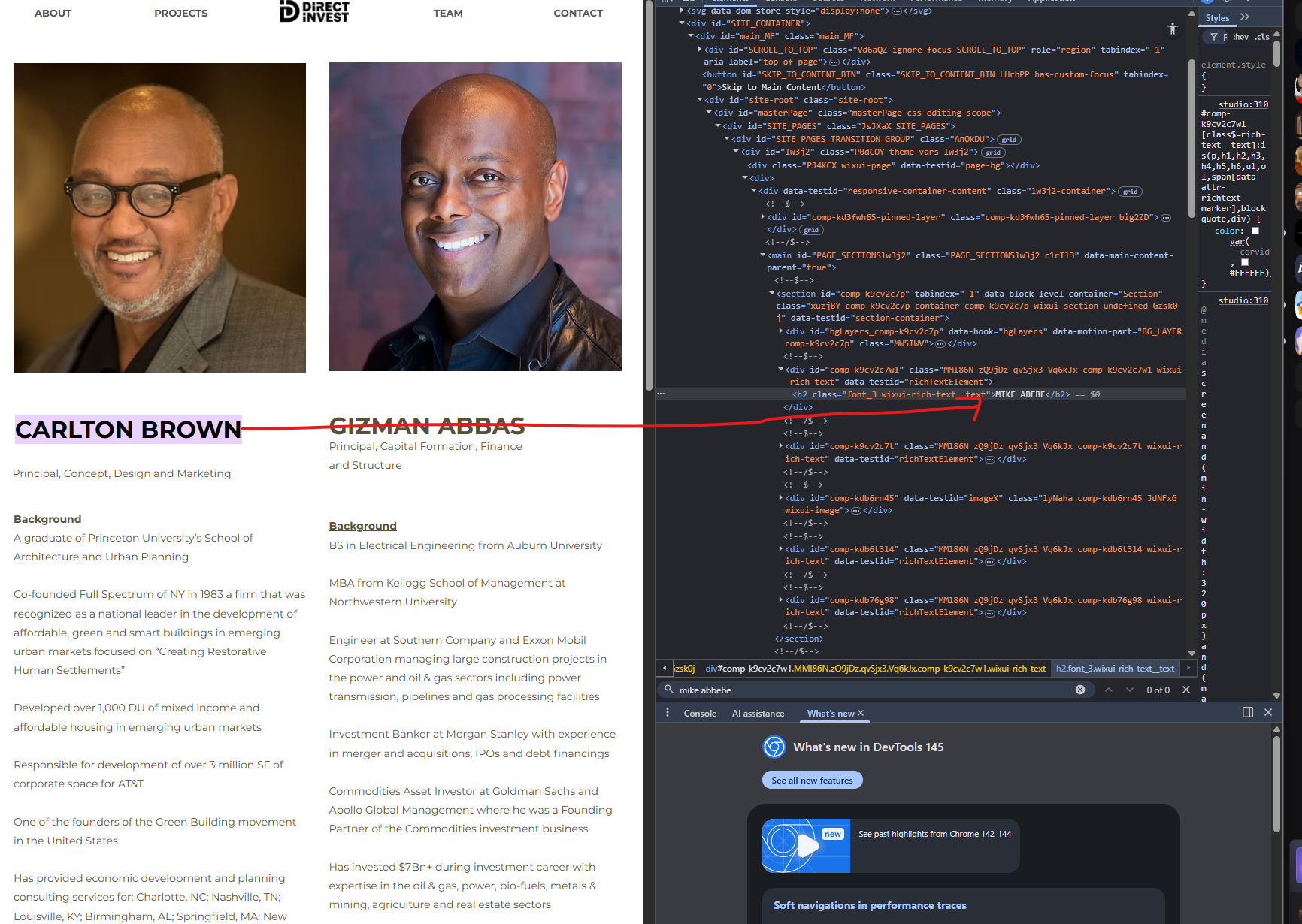 Mike Abebe Direct Invest Source Reference