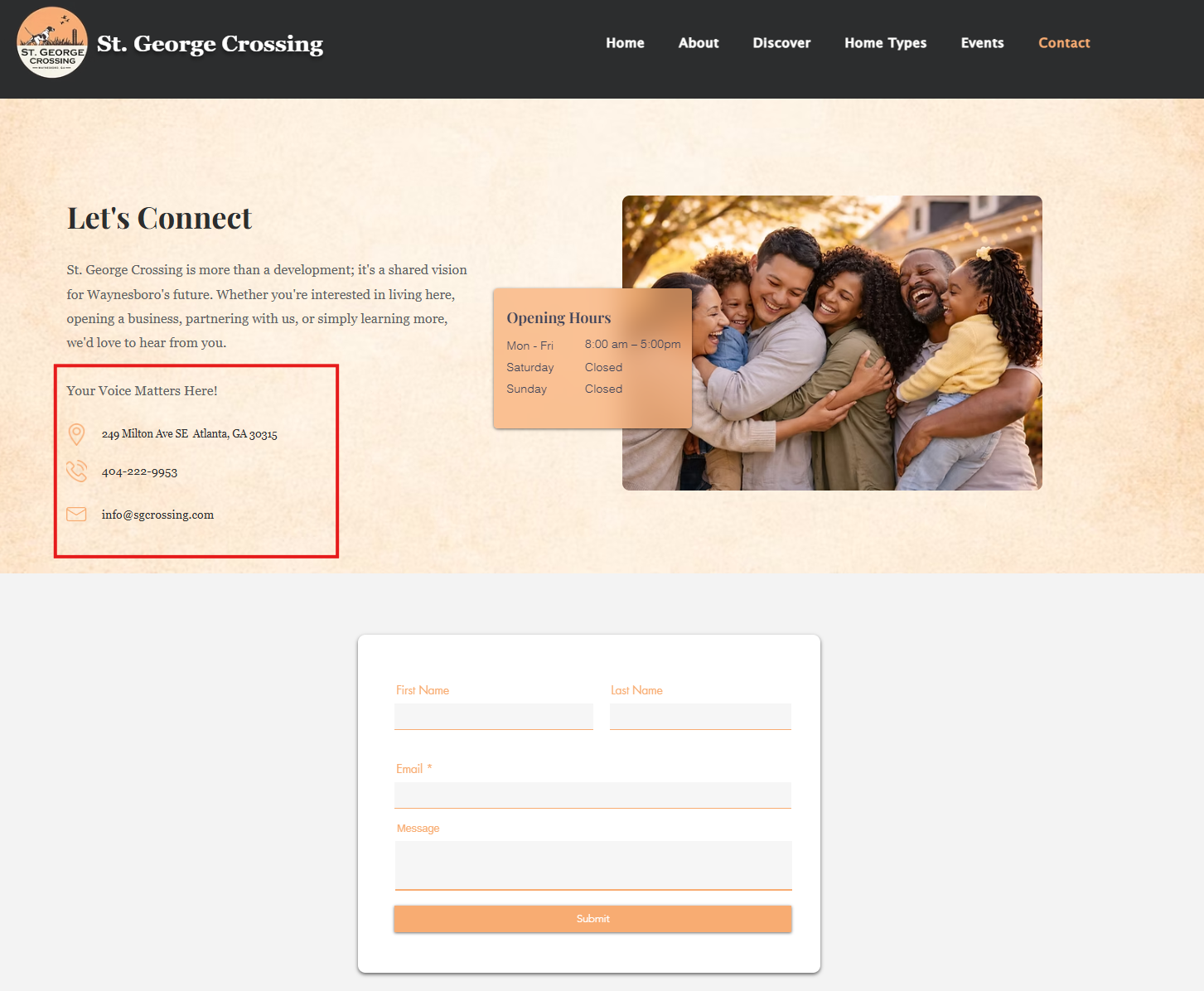 Sgcrossing Contact Page